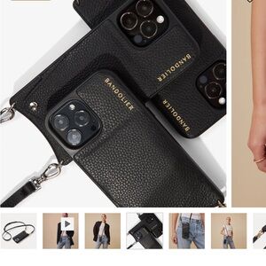 Bandolier Black Phone Case with Strap and Camera Cutouts